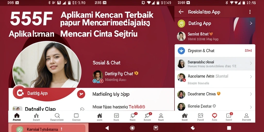 Antarmuka modern 555F yang memudahkan pencarian pasangan.