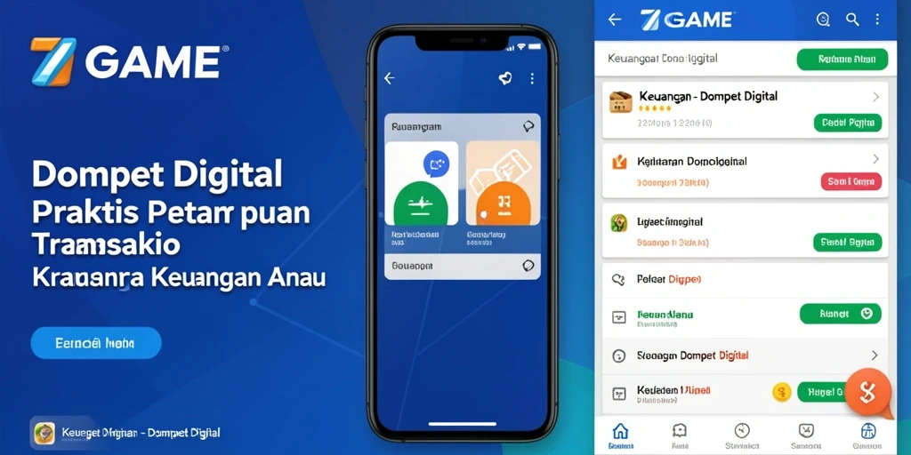 Screenshot antarmuka aplikasi 7GAME dengan fitur Dompet Digital.