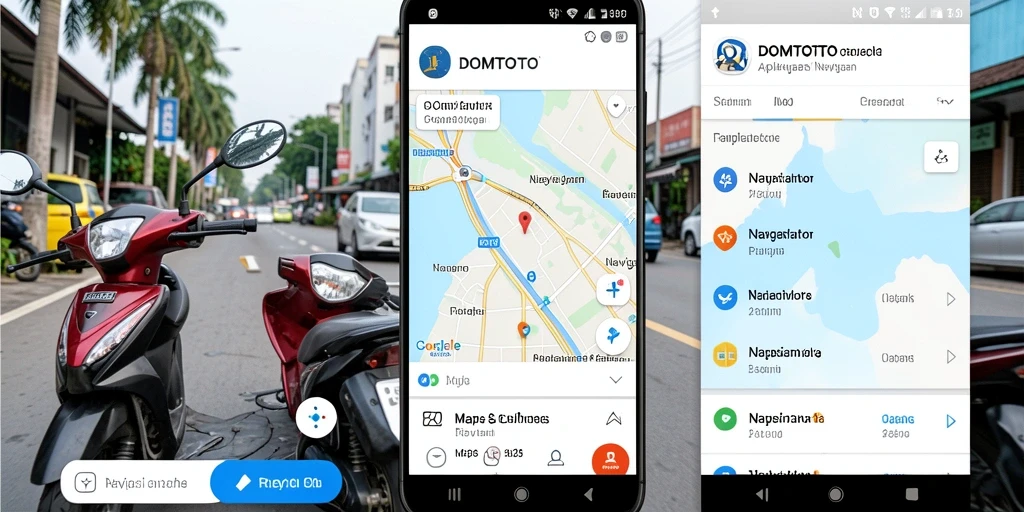 Antarmuka aplikasi DOMTOTO yang intuitif untuk navigasi motor.