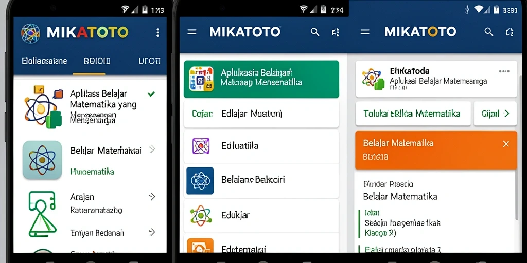 Tampilan antarmuka MIKATOTO yang menarik untuk Belajar Matematika.