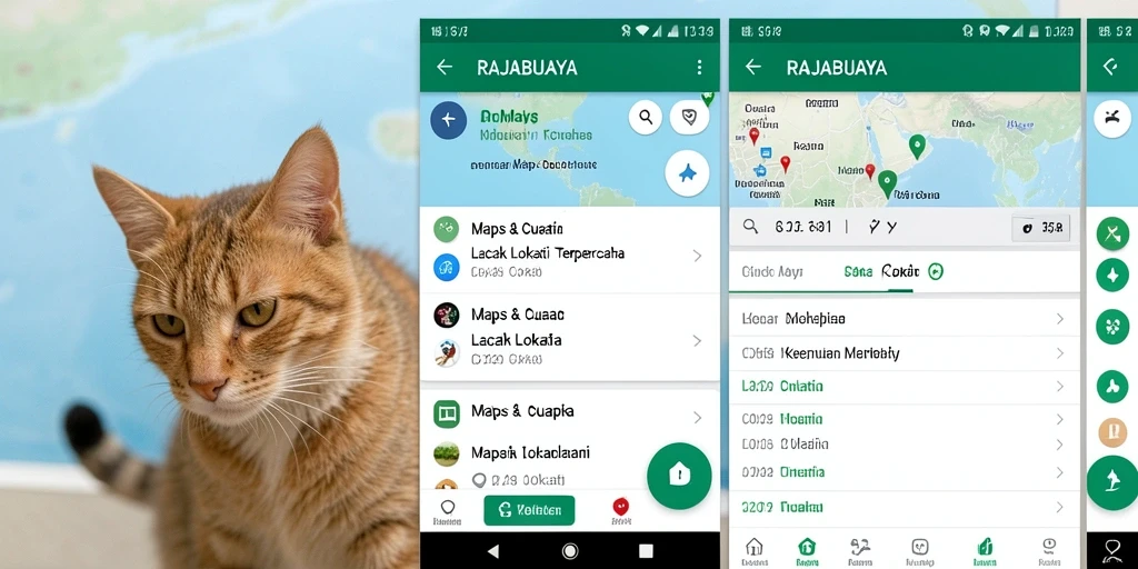 Antarmuka utama aplikasi RAJABUAYA yang menampilkan fitur Lacak Lokasi.
