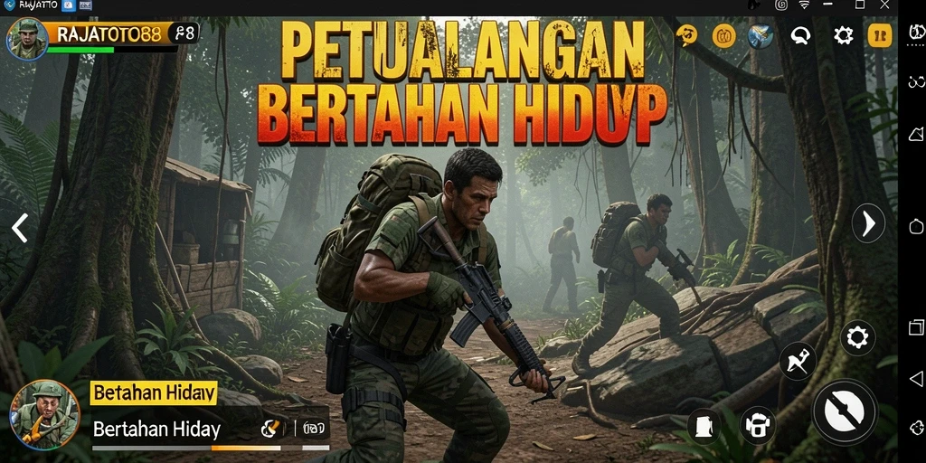 Tampilan antarmuka RAJATOTO88 yang menawan dalam permainan Bertahan Hidup.