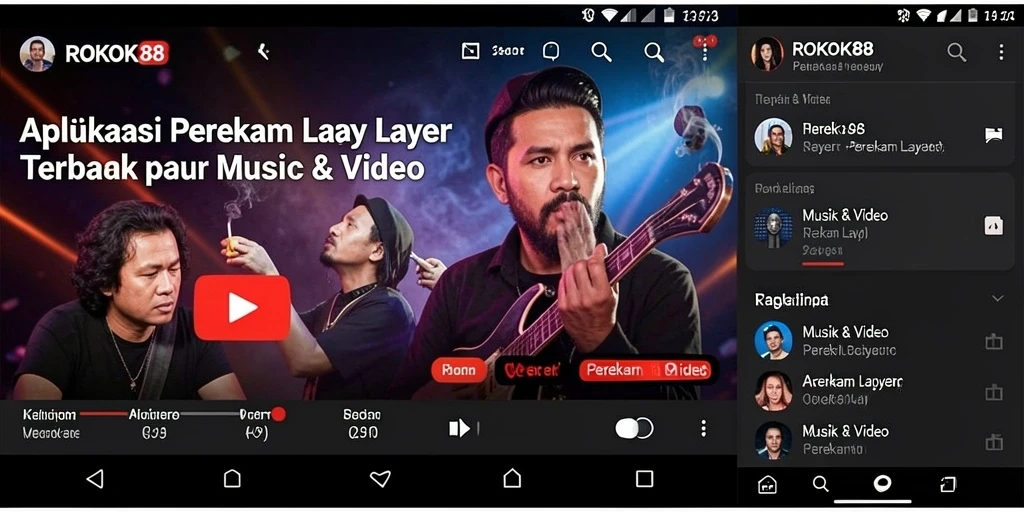Antarmuka ROKOK88 yang intuitif dengan fitur perekaman layar.
