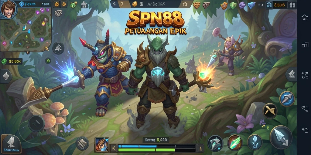 Antarmuka RPG SPN88 yang menampilkan petualangan epik.