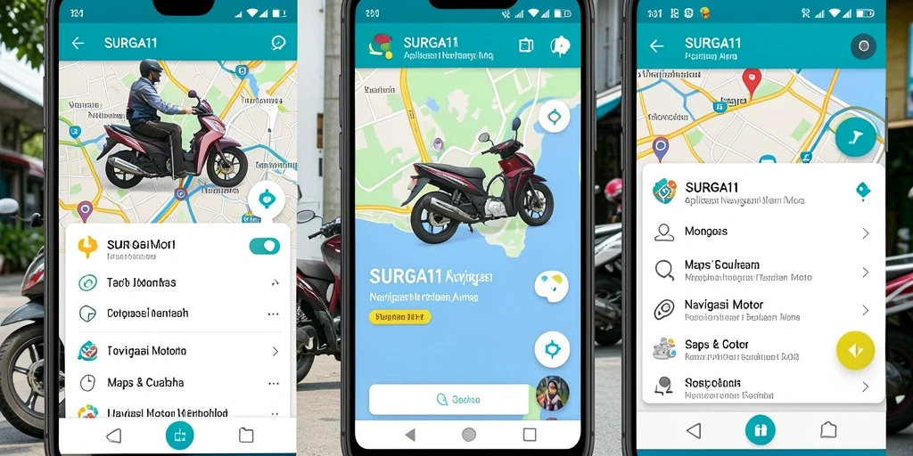 Antarmuka intuitif SURGA11 dengan peta navigasi motor yang jelas.